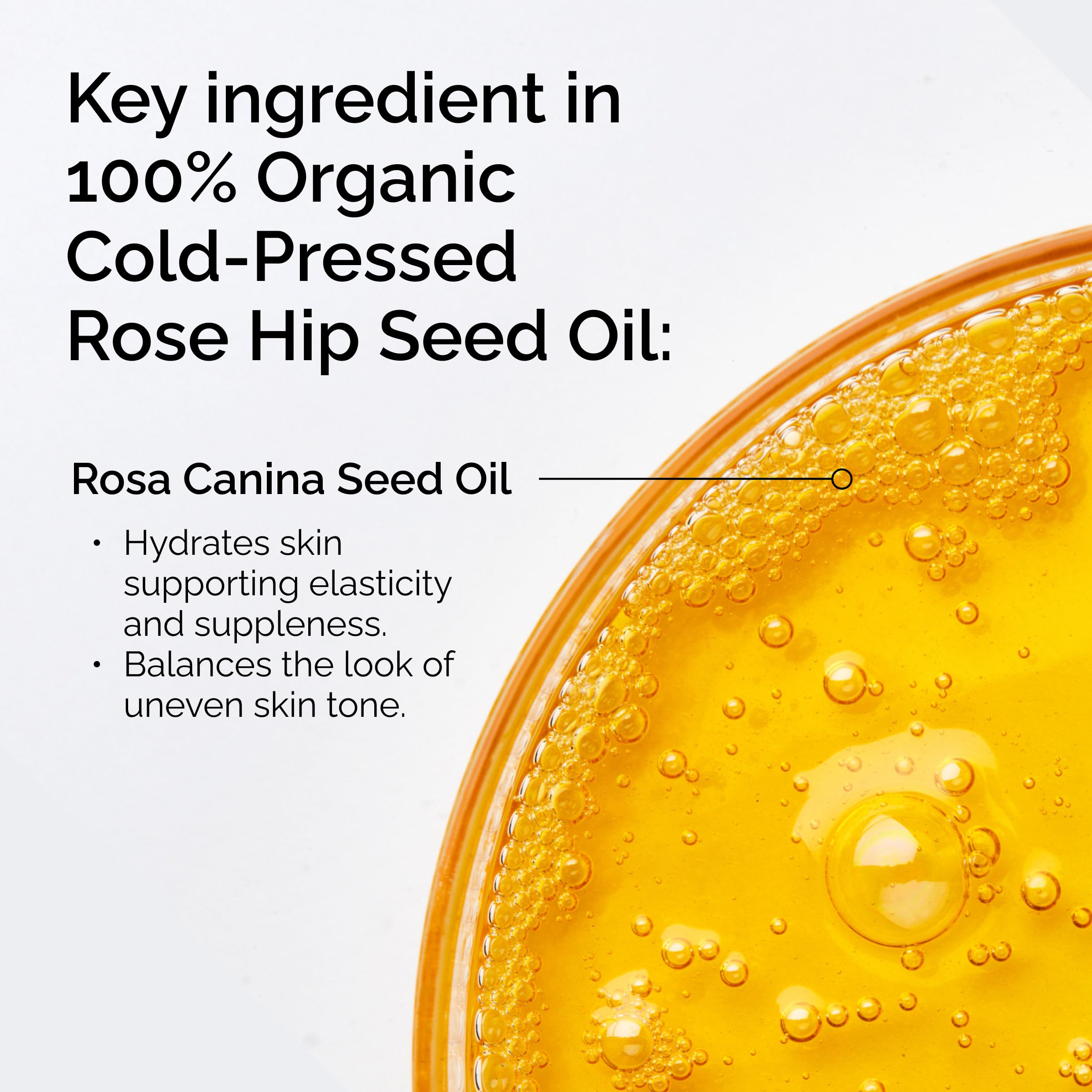 The Ordinary oil texture close-up highlighting lightweight finish and quick absorption benefit