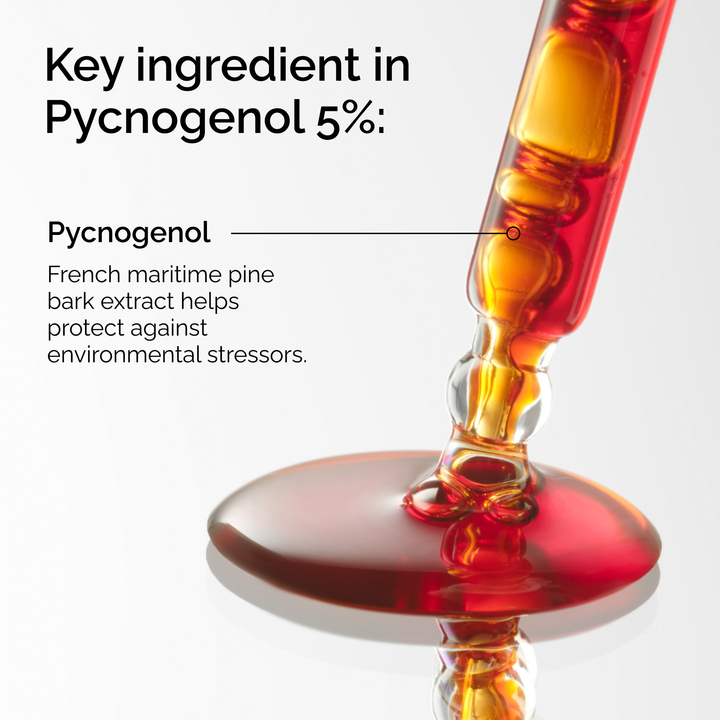 The Ordinary dropper dispensing Pycnogenol serum demonstrating easy application and controlled dosing