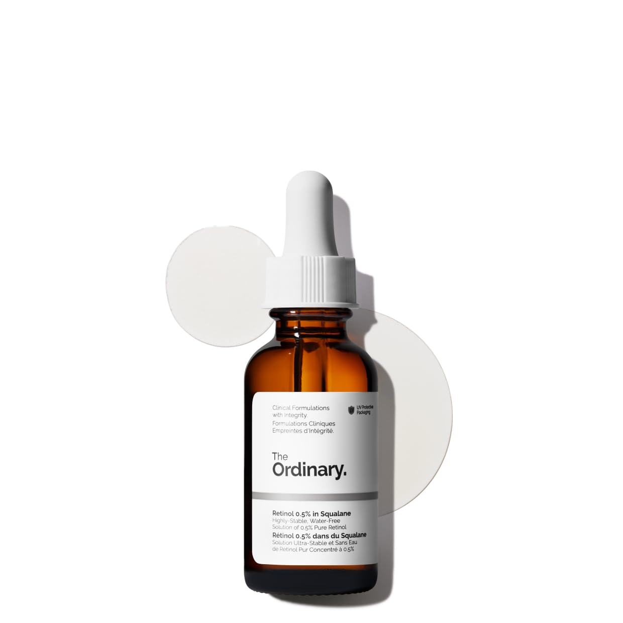 The Ordinary front packaging showing bottle and label, clearly identifiable and informative