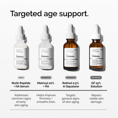The Ordinary serum on bathroom vanity with towel, suggesting daily skincare routine integration