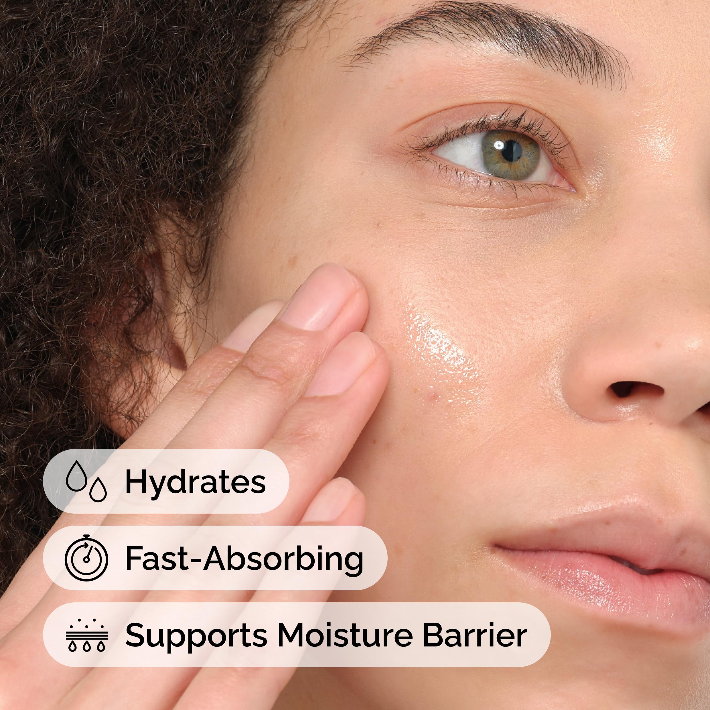 The Ordinary squalane applied to face demonstrating hydration without greasy residue