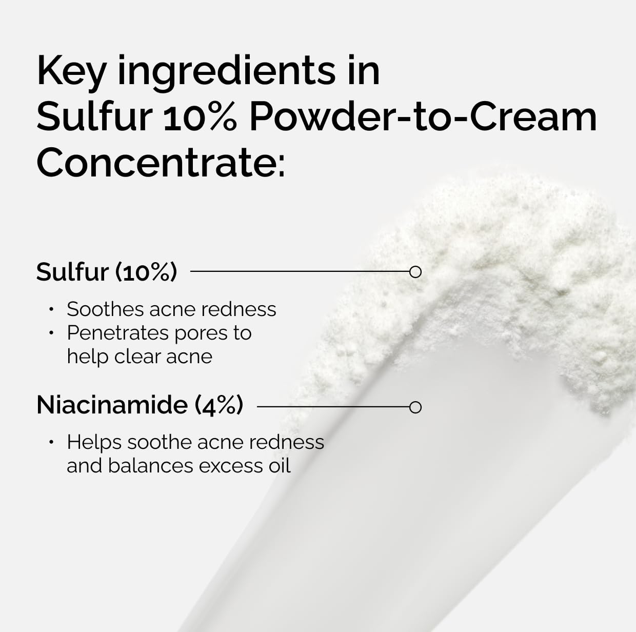 The Ordinary powder-to-cream on fingertip demonstrating easy activation