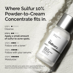 The Ordinary label and ingredients close-up highlighting colloidal sulfur