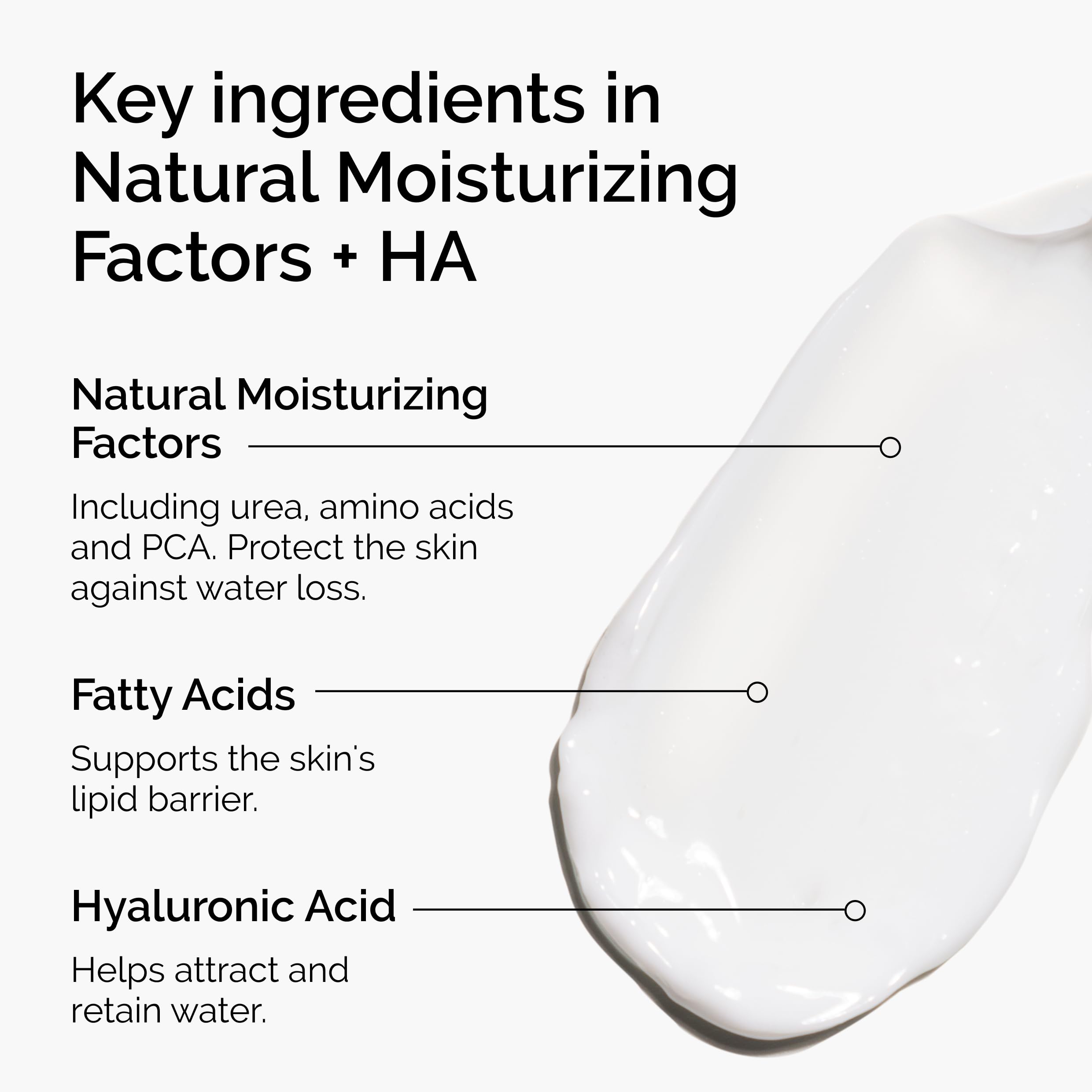 The Ordinary cream texture close-up illustrating lightweight, non-greasy finish