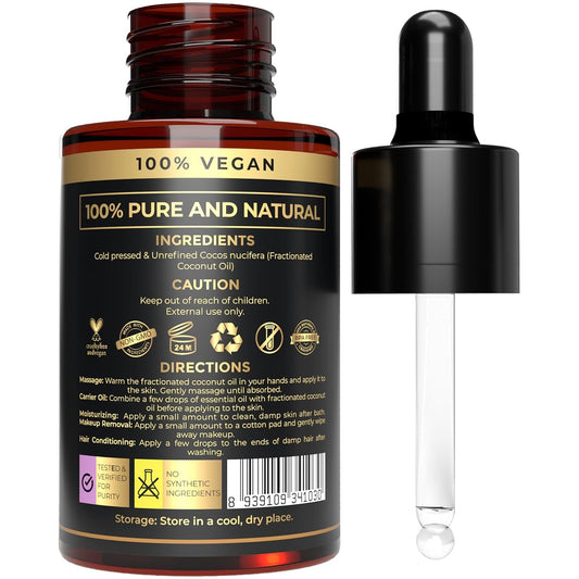 The Organic Forest clear oil texture close-up showing lightweight absorption benefit