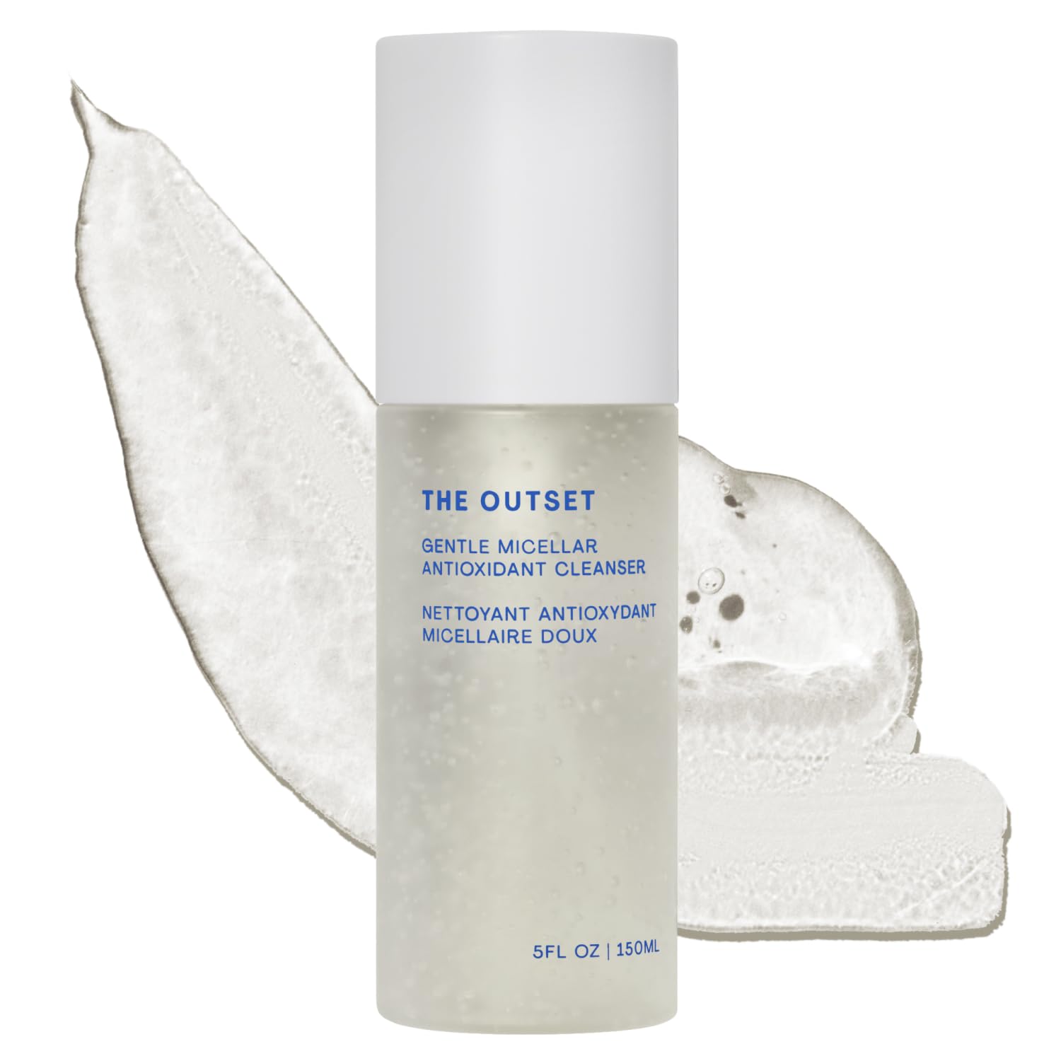 The Outset front packaging showing 5 fl oz bottle and clean design, gentle cleansing benefit