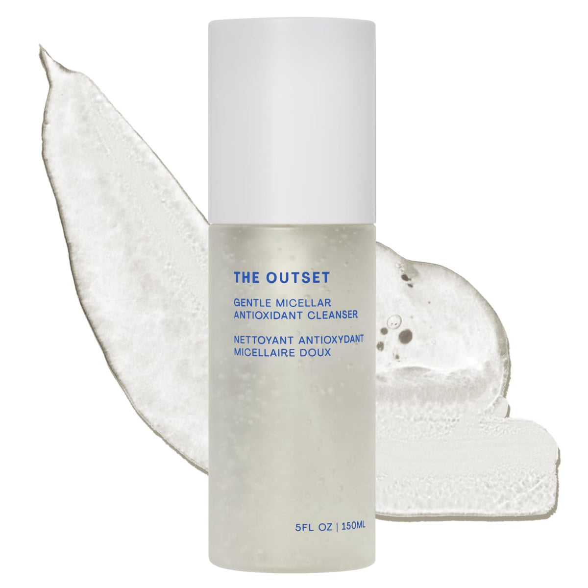 The Outset front packaging showing 5 fl oz bottle and clean design, gentle cleansing benefit