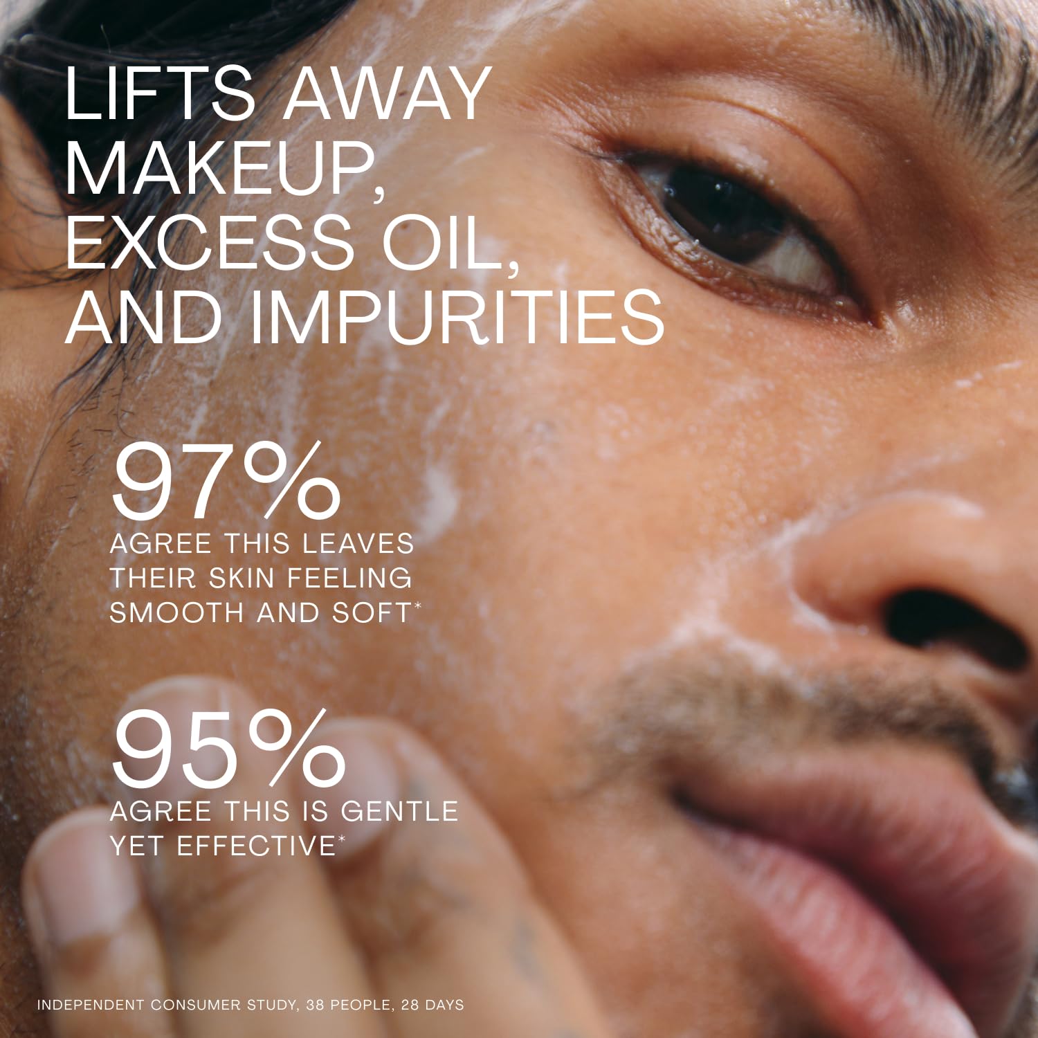 The Outset gel texture droplet on fingertip showing lightweight, hydrating feel