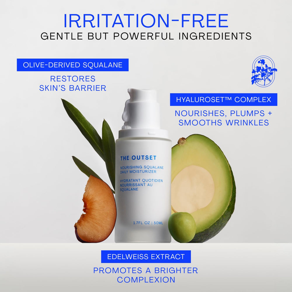 The Outset moisturizer blended on hand demonstrating quick absorbency and softening benefit