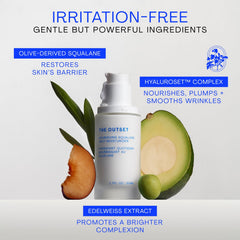 The Outset moisturizer blended on hand demonstrating quick absorbency and softening benefit