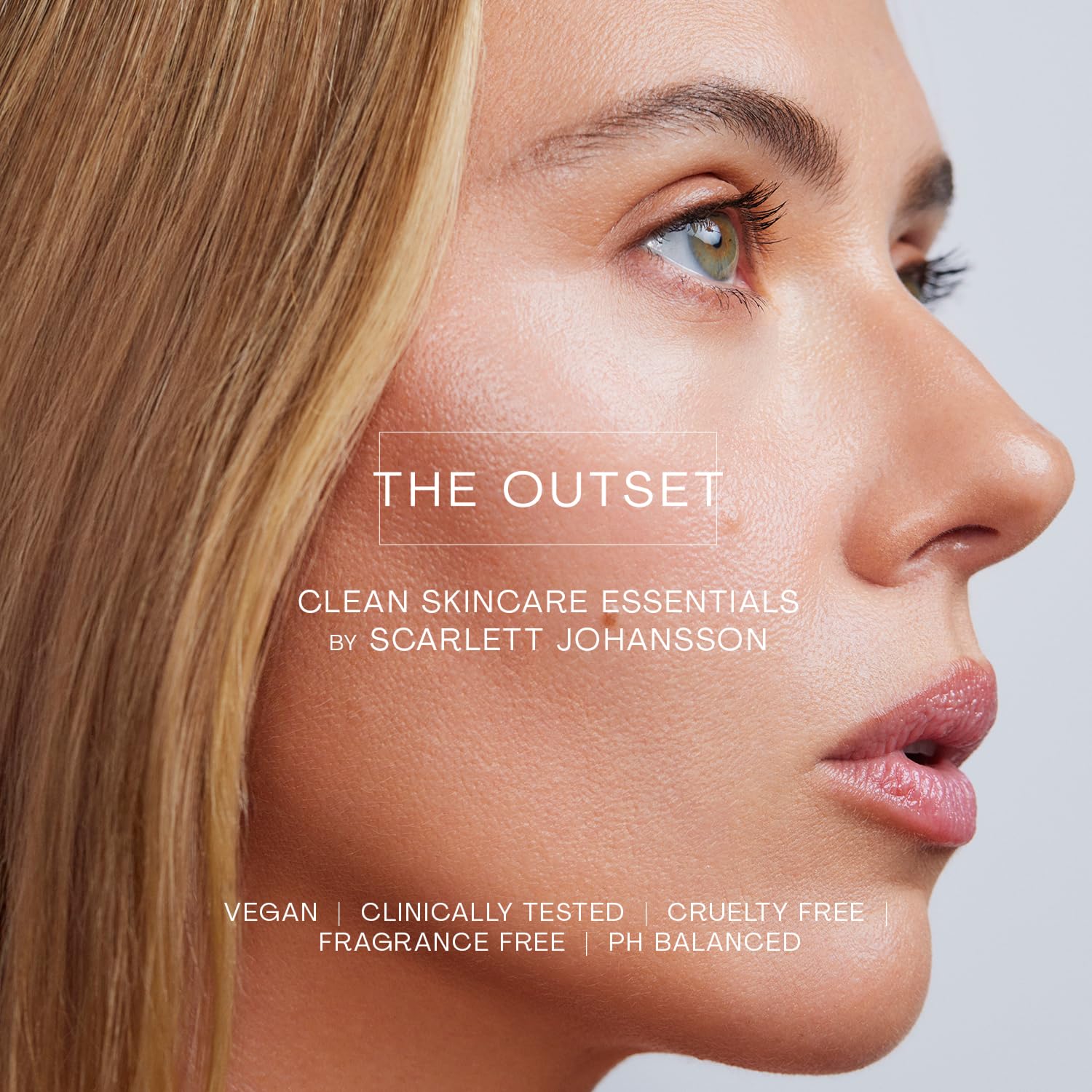 Applying The Outset serum to face and neck to show quick absorption benefit