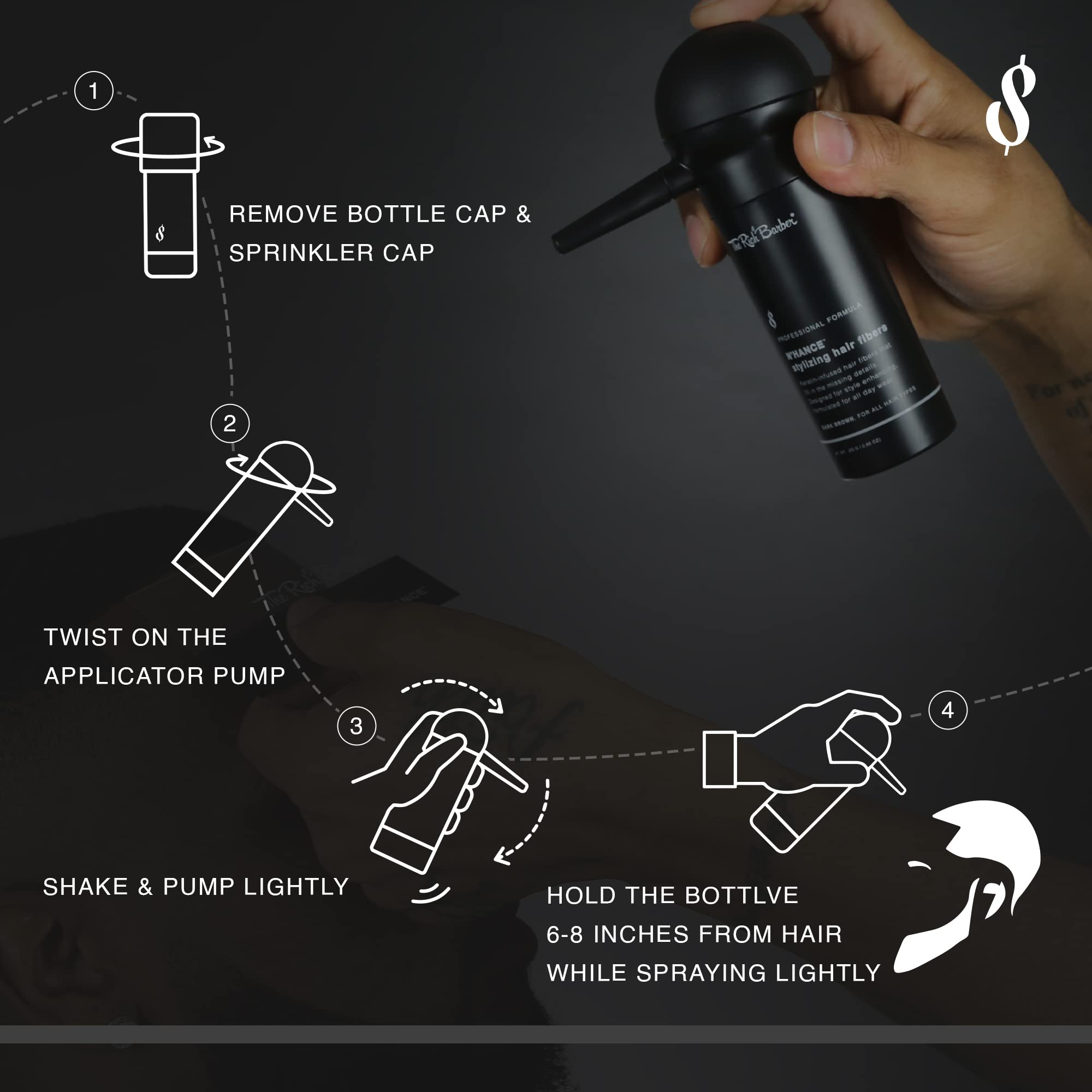 The Rich Barber sprayed into beard to add density and coverage