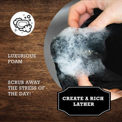 The Rustic Man folded wash cloths packed in a travel pouch for easy portability