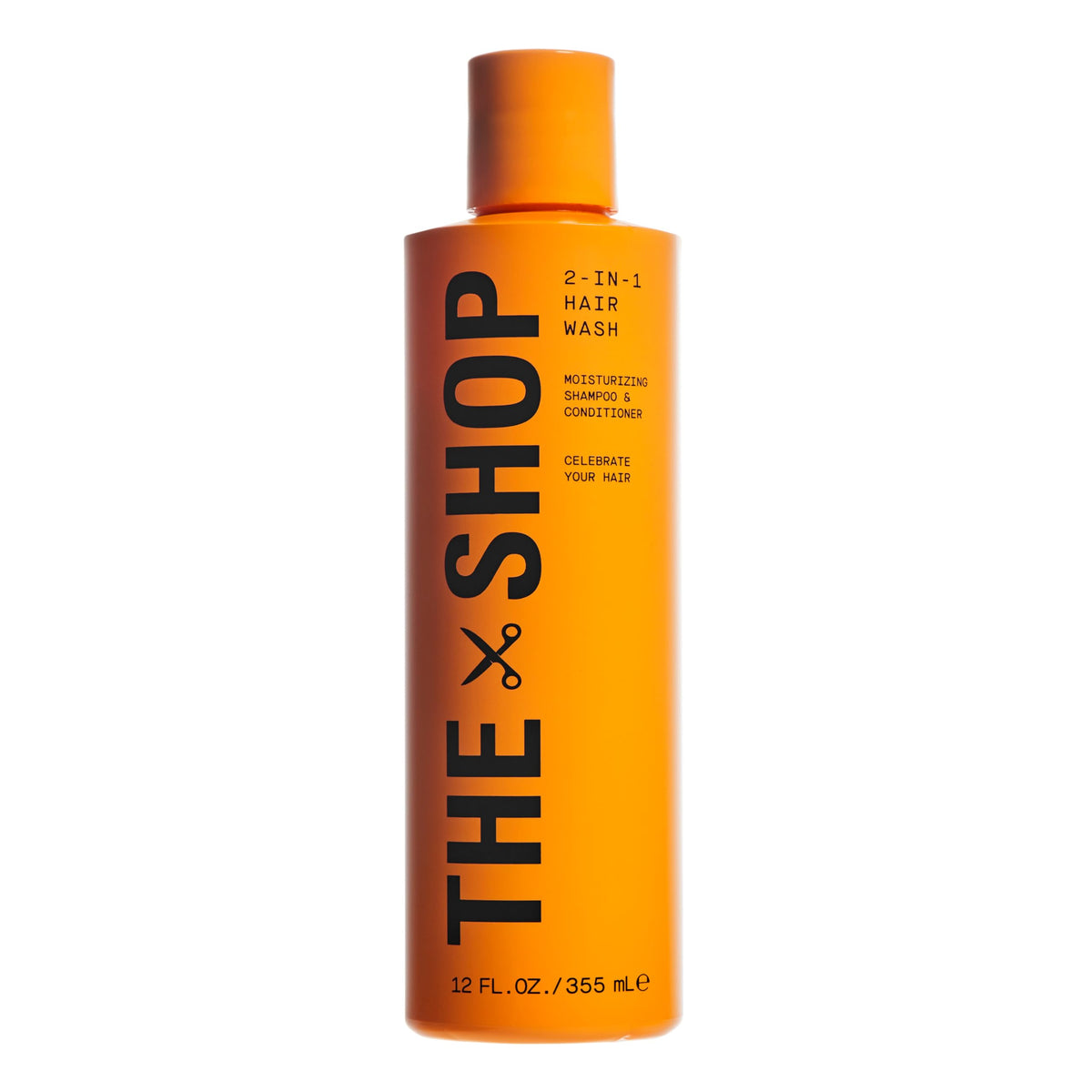 The Shop 2-in-1 front bottle showing label and ease of use benefit