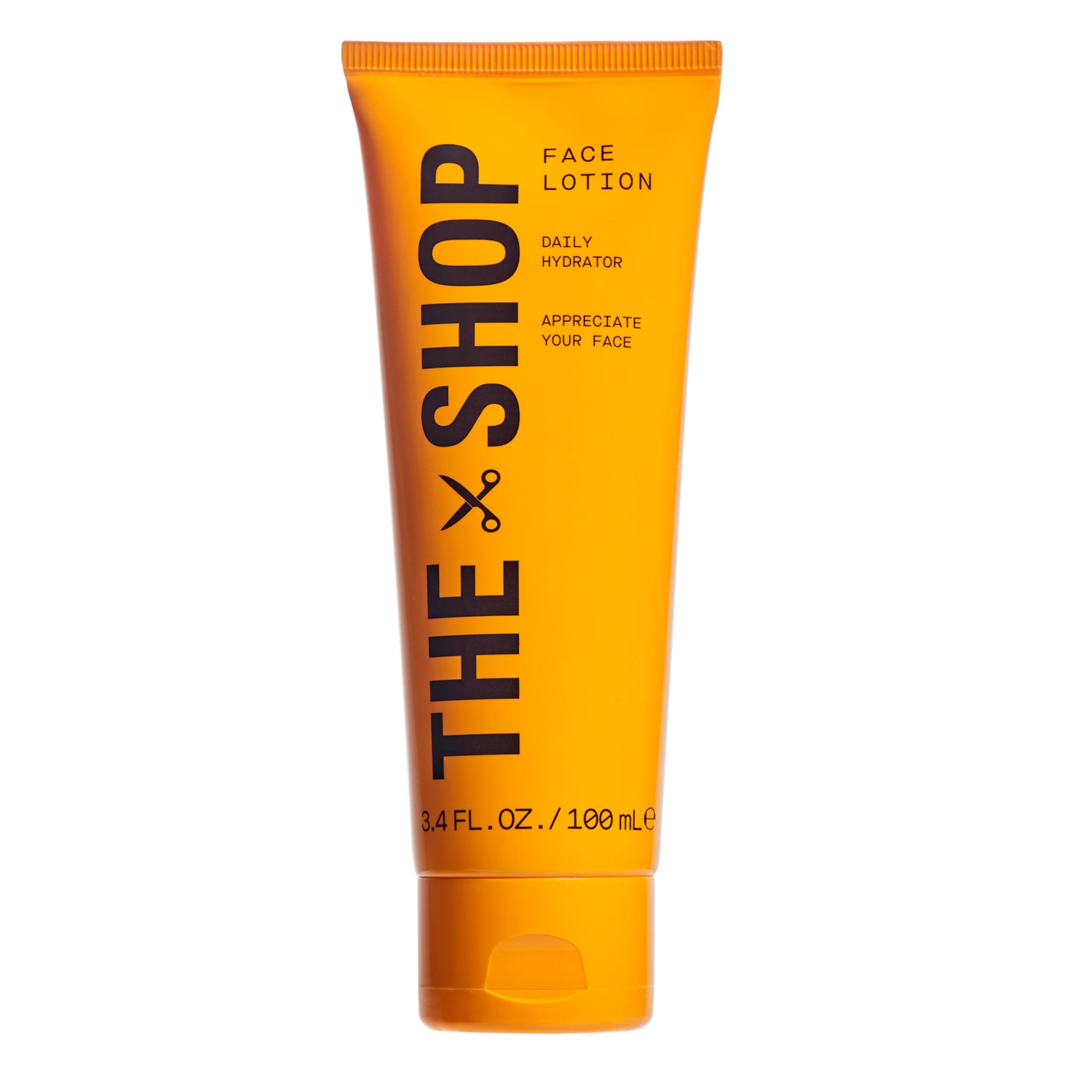 The Shop hydrating face lotion front bottle shows branding and eucalyptus scent benefit