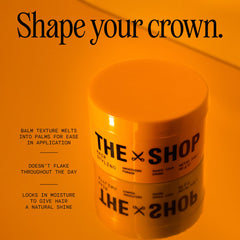 The Shop Uninterrupted” pomade being applied to hair demonstrating smooth, touchable hold