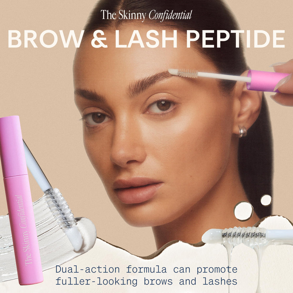 The Skinny Confidential wand close-up demonstrating precise brow application benefit