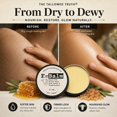 The Tallowed Truth application on cheek demonstrating non-greasy absorption