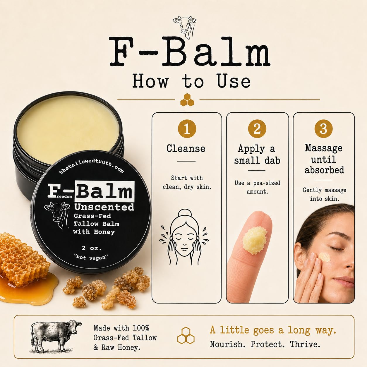 The Tallowed Truth application on hand demonstrating smooth spreadability and quick absorption