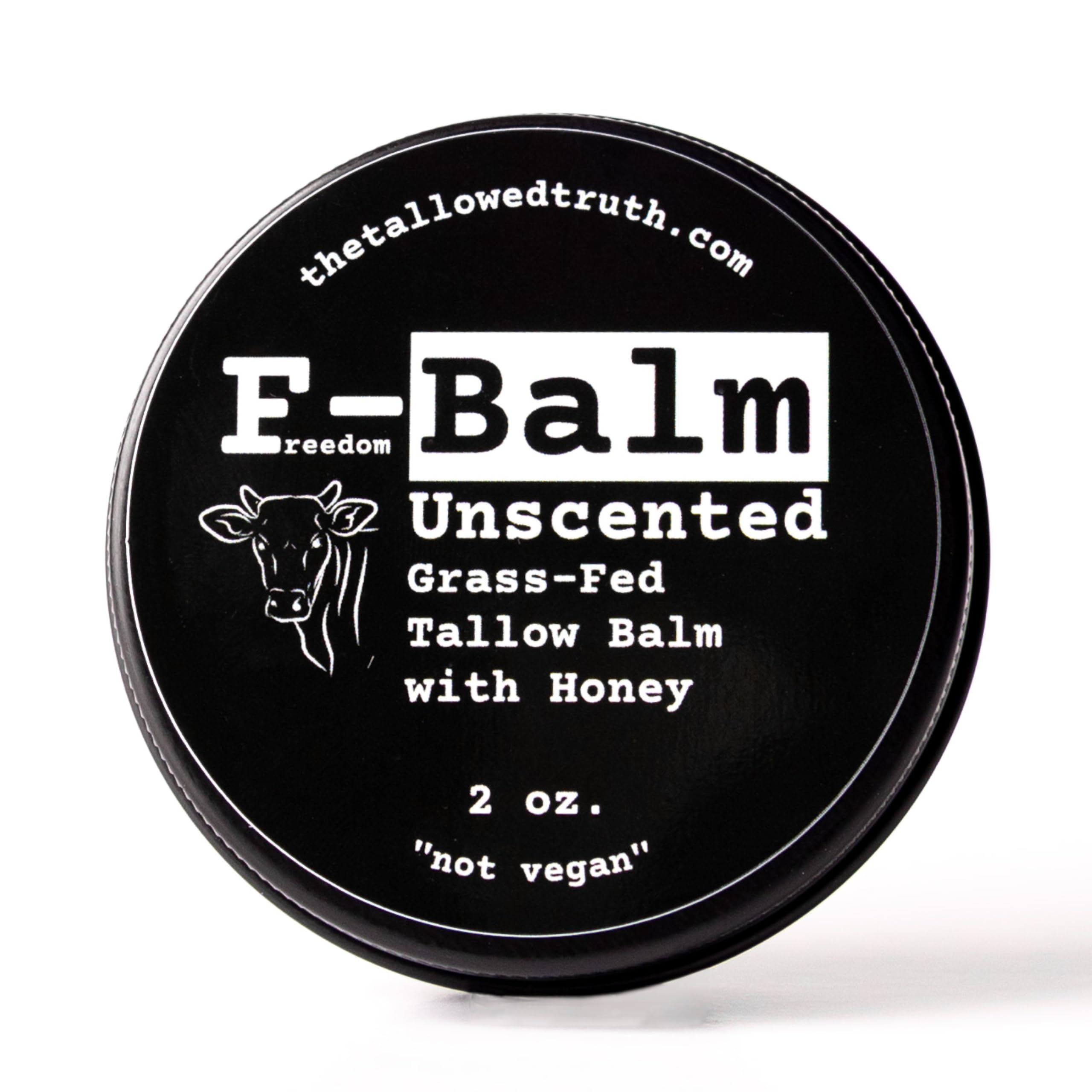 The Tallowed Truth open balm texture close-up revealing creamy, meltable tallow for deep hydration