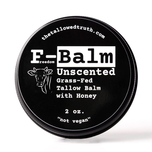 The Tallowed Truth open balm texture close-up revealing creamy, meltable tallow for deep hydration