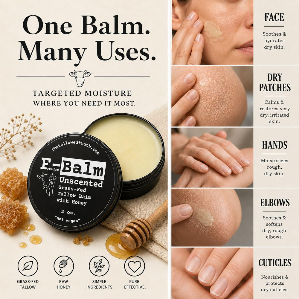 The Tallowed Truth size comparison 2oz next to coin showing compact, travel-friendly moisturizer