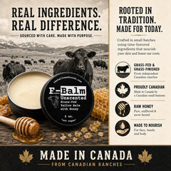 The Tallowed Truth travel ready packaging staged in a toiletry bag for on-the-go skin care
