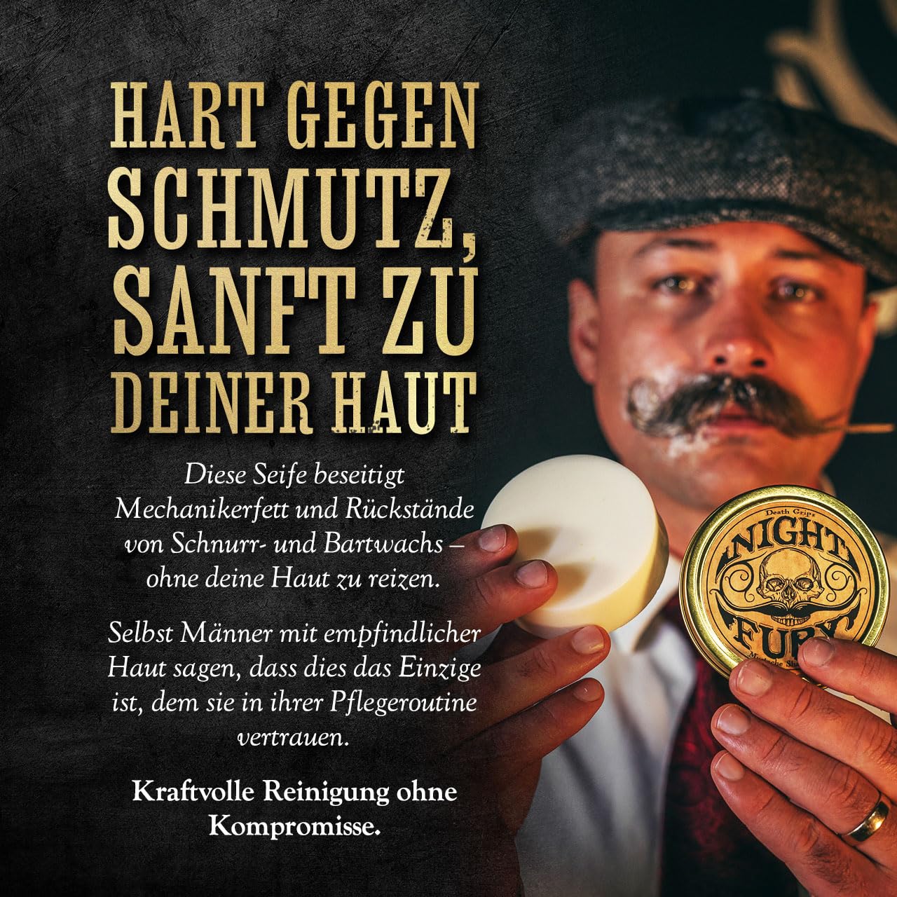 THE VINTAGE GROOMING CO. ingredient label showing goat’s milk and natural components