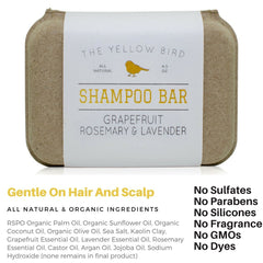 Ingredient label close-up on The Yellow Bird bar highlighting natural and organic components