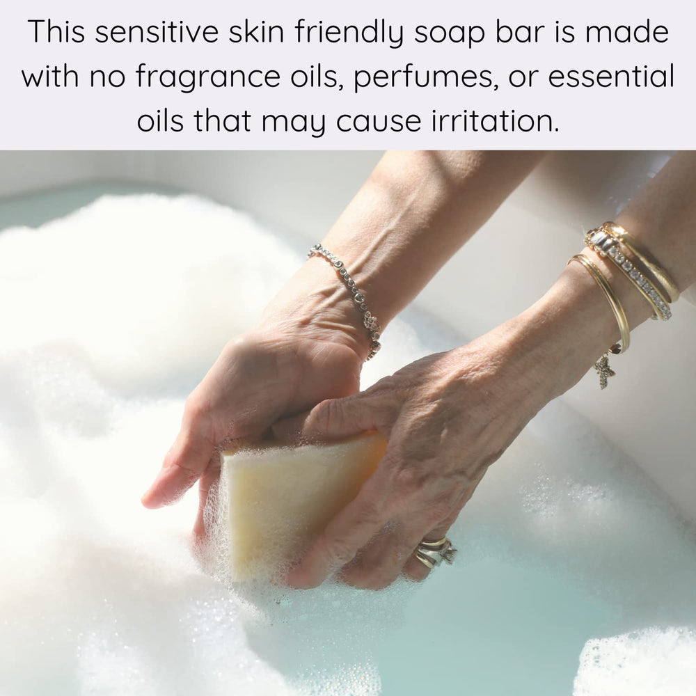 Rich lather from The Yellow Bird soap demonstrating effective gentle cleansing and soft feel