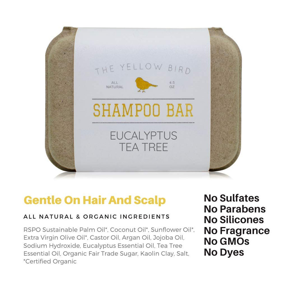 Shampoo bar in a travel tin by The Yellow Bird for compact, leak-free portability