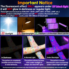ThEast glow under UV black light in club setting highlighting dramatic effect
