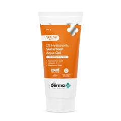 The Derma Co aqua gel front packaging showing SPF 50 protection