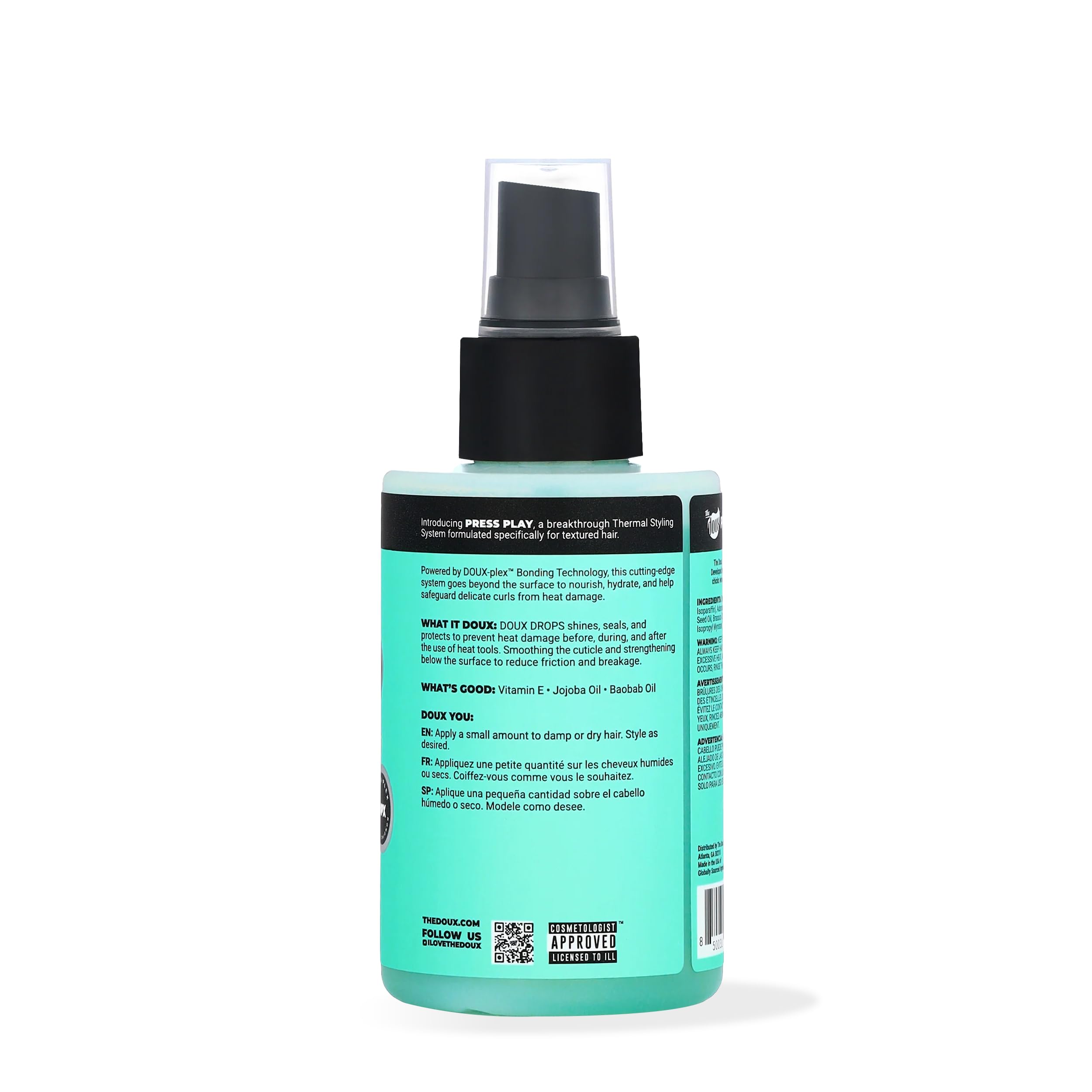 The Doux DOUX DROPS spray nozzle close-up for precise, even application benefit