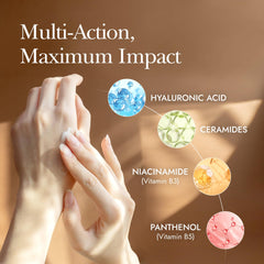 THERAPISPA cream texture on fingertips illustrating fast absorption benefit