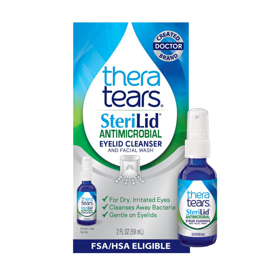 TheraTears SteriLid front bottle view showing label and size for clear identification and trust