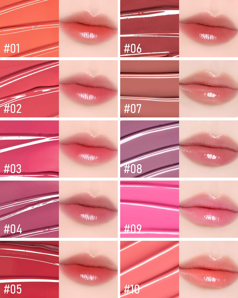 THESAEM multiple swatches on skin illustrating buildable apple cinnamon brown payoff