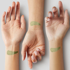 THESAEM concealer applied on skin demonstrating redness neutralization and natural look