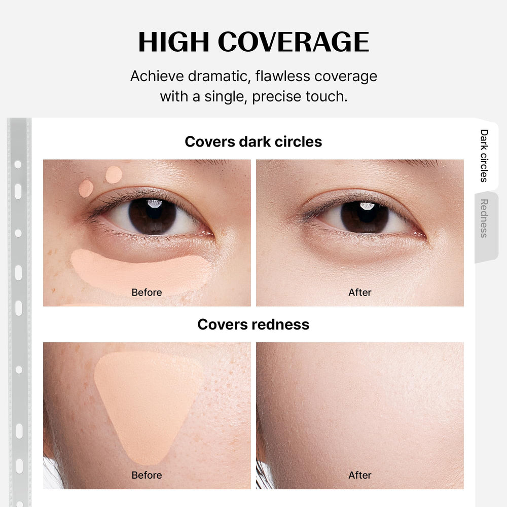 THESAEM concealer tucked inside a makeup bag for easy on‑the‑go touchups