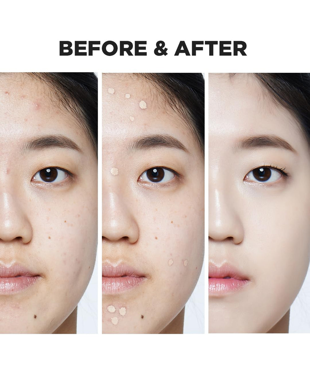 THESAEM brush applying concealer to spot for precise coverage and easy blending