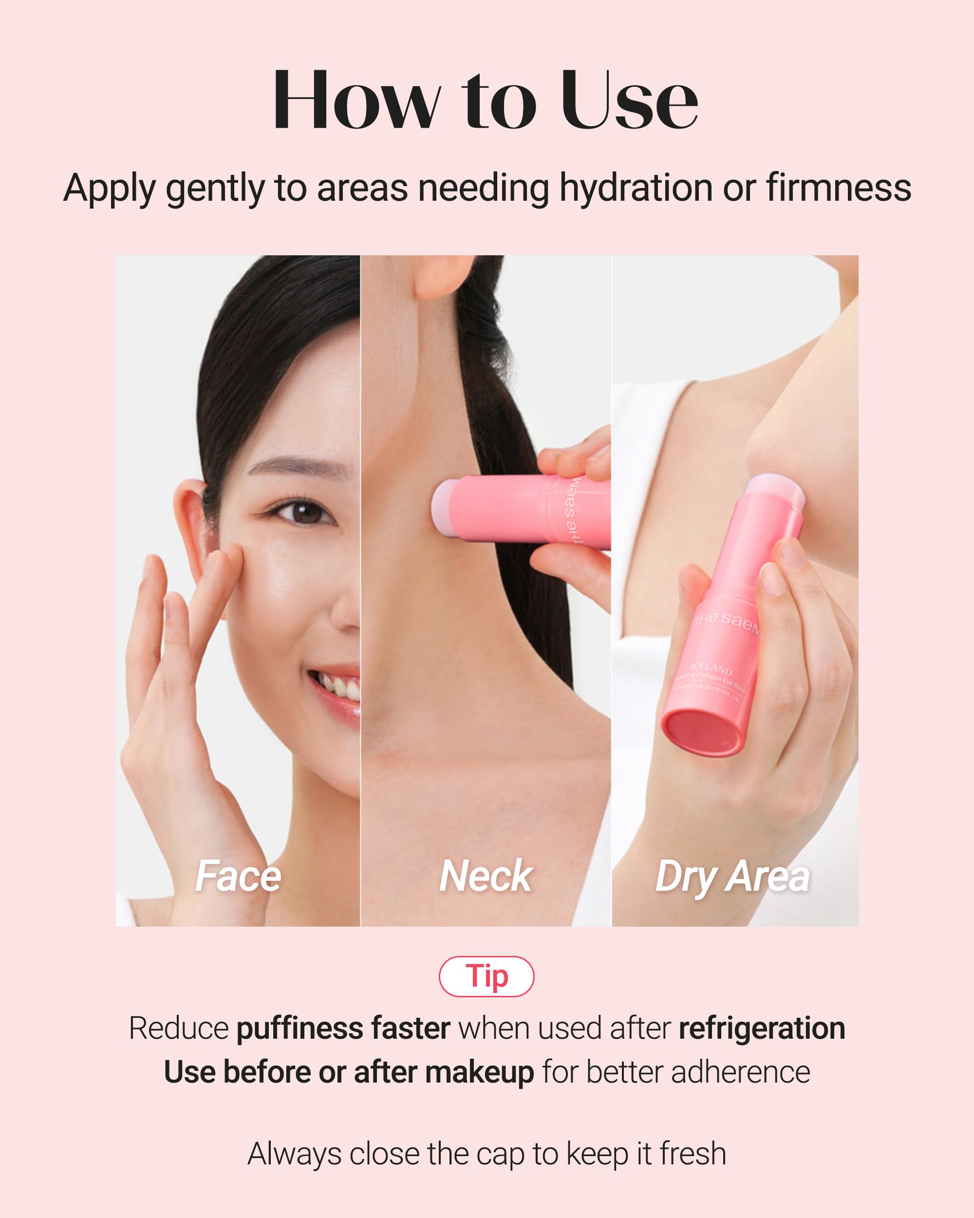 THESAEM eye stick on bath counter in lifestyle scene for on-the-go refresh