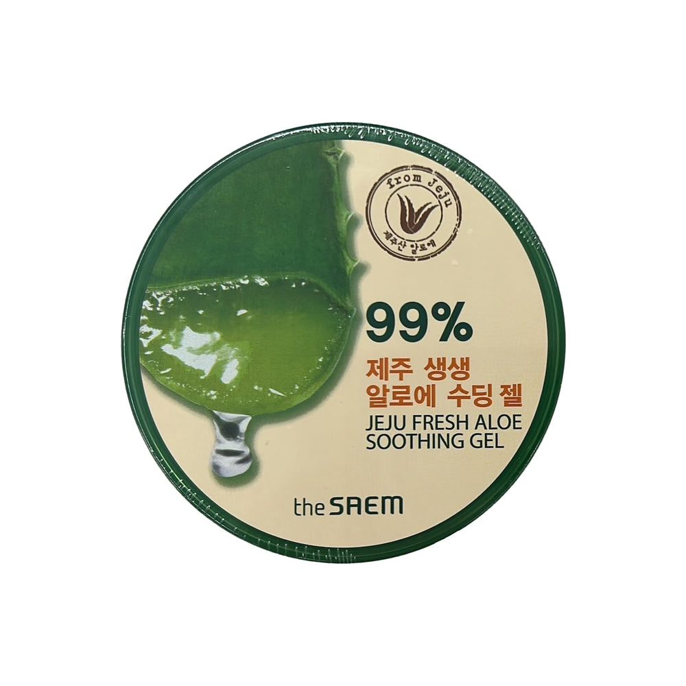 THESAEM label close-up highlighting 99% Jeju aloe ingredient transparency benefit