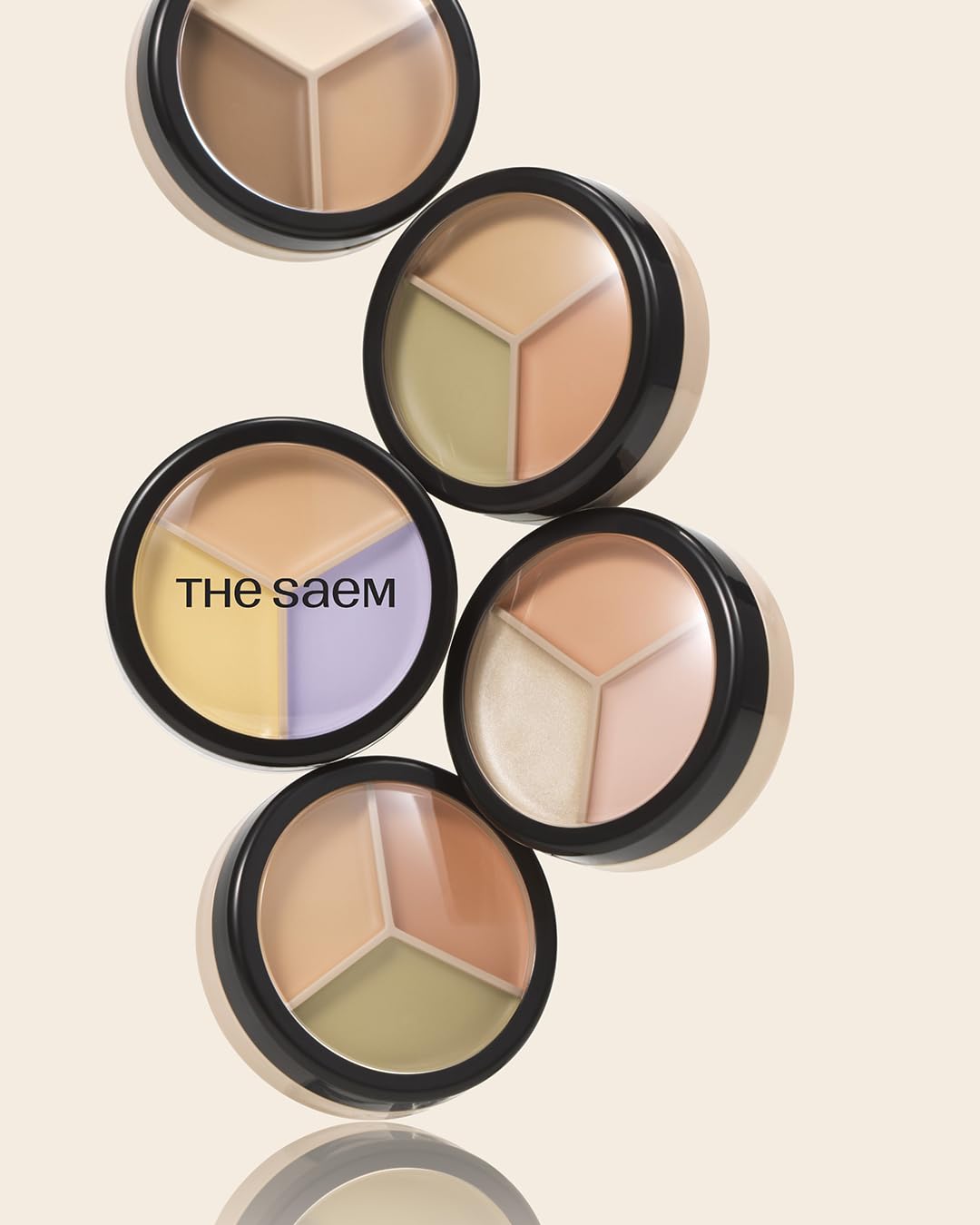 THESAEM palette on vanity during makeup routine for natural, polished results