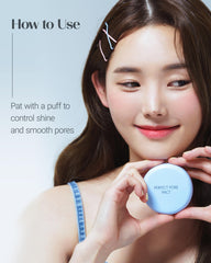 THESAEM applying powder to T-zone for oil control and long-wear benefit