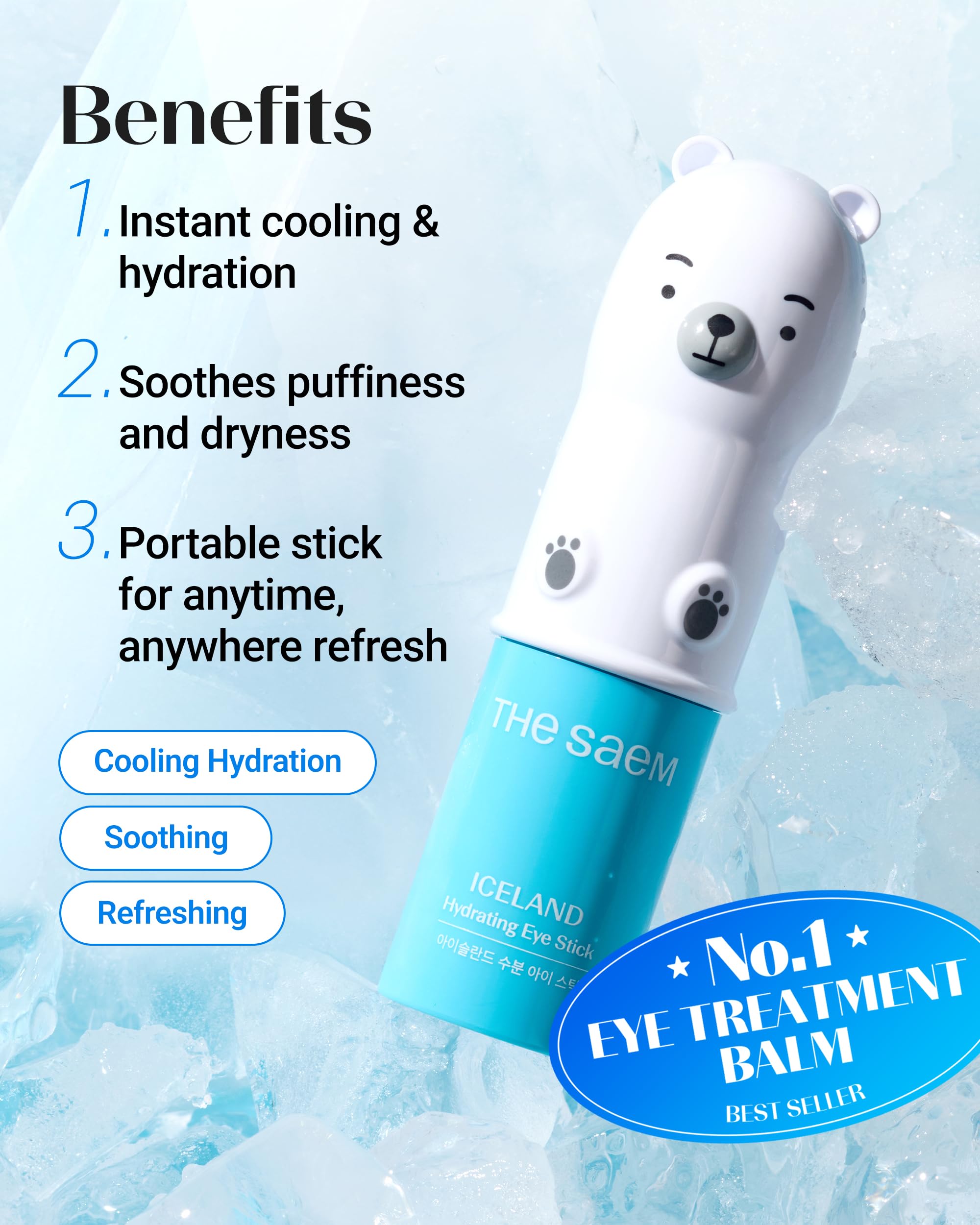 THESAEM balm texture close-up highlighting lightweight, non-sticky moisturizing finish