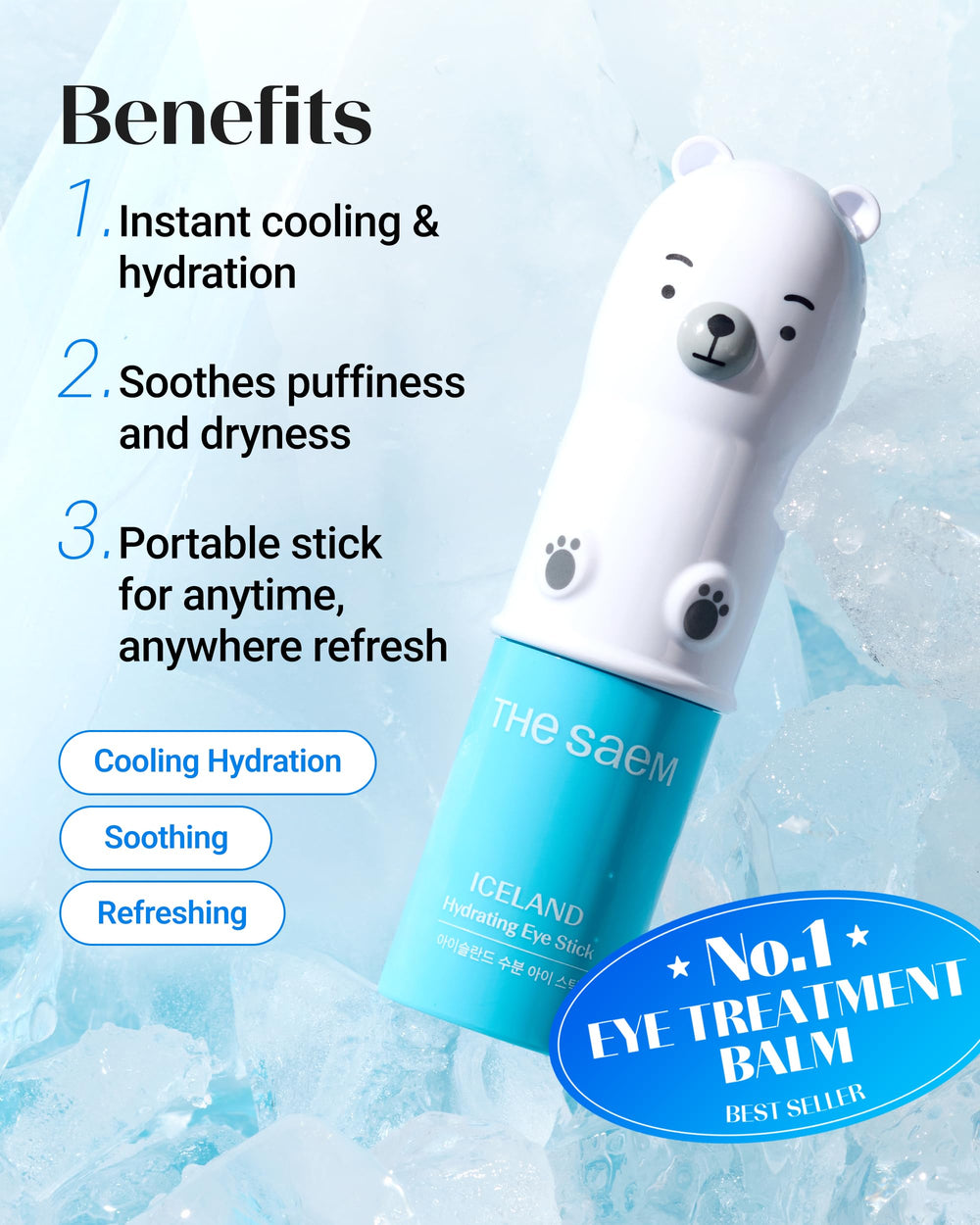 THESAEM balm texture close-up highlighting lightweight, non-sticky moisturizing finish