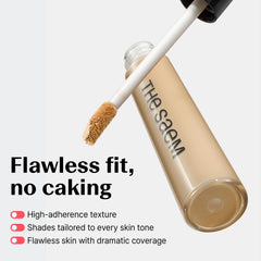 THESAEM concealer texture swiped on skin showing blendable finish