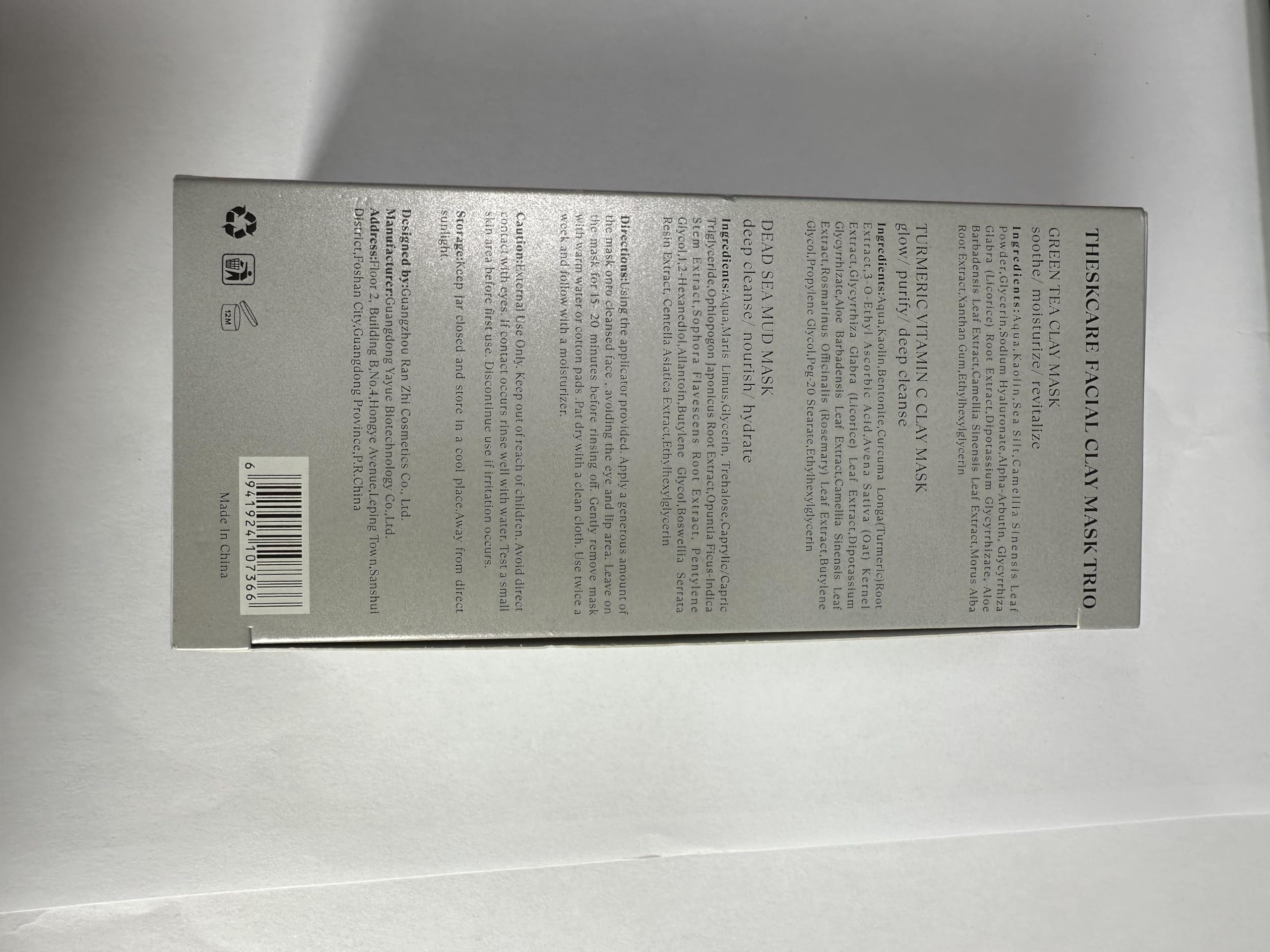 THESKCARE mask application on cleansed face, demonstrating safe even coverage and ease