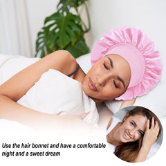 Theyakmer bonnet on model sleeping illustrating preserved hairstyle benefit