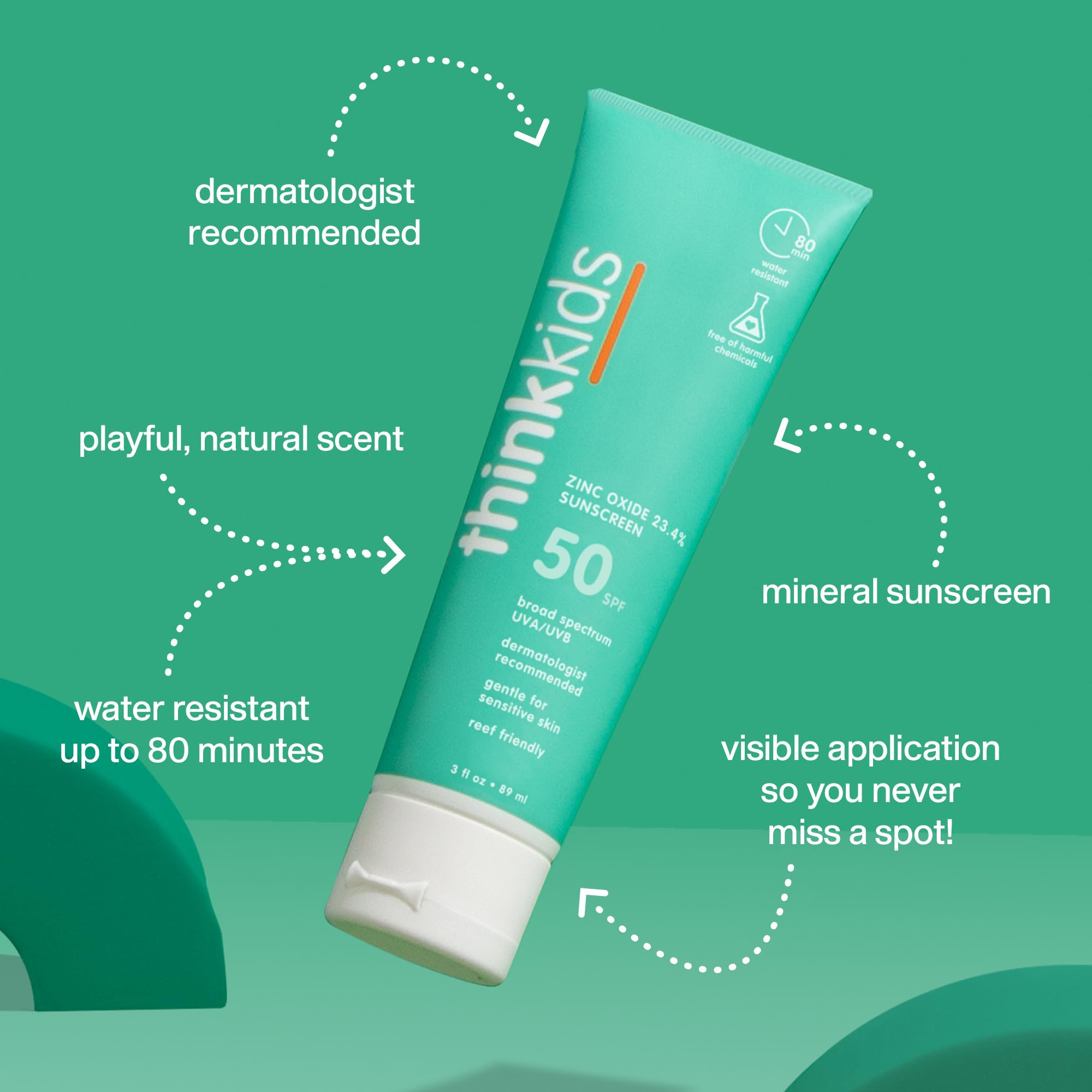 Think lotion texture on hand showing non-greasy fast-absorbing benefit